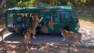 Viral Video: जंगल सफारी के दौरान पर्यटकों से भरी बस पर टाइगर ने किया हमला, डर के मारे चिल्लाने लगे लोग